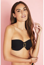 Load image into Gallery viewer, Miami Strapless Bikini Top &amp; Bikini Tied at the Waist in Black
