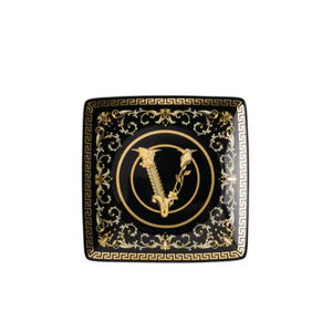 Versace Virtus Black Square Dish 12cm