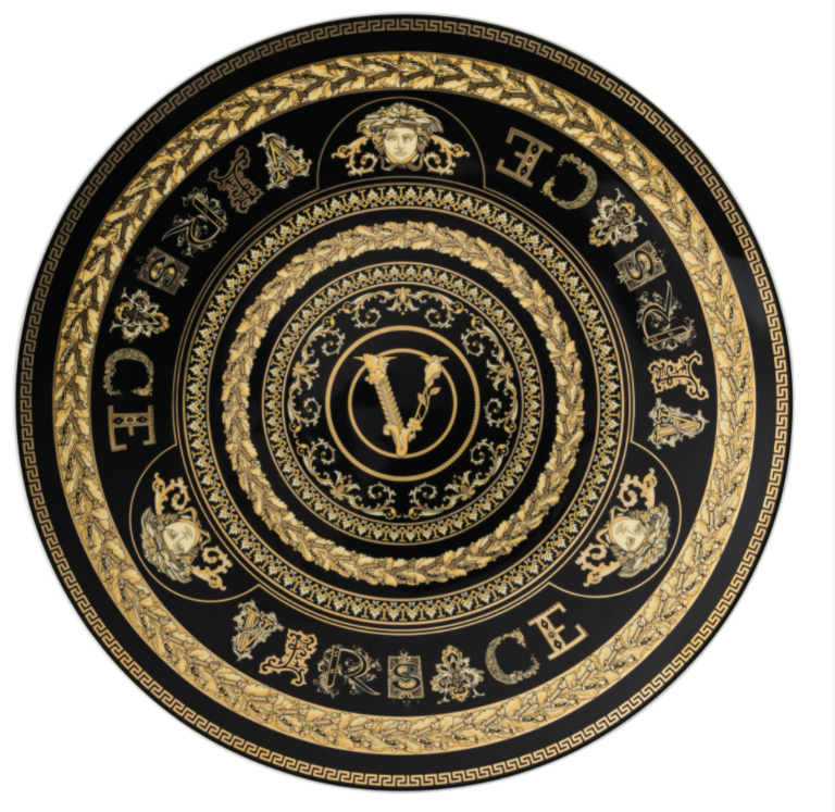 Versace Virtus Black Plate 17cm
